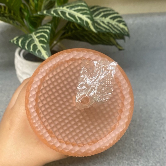 Peach Textured Tumbler with Straw - Picture 2 of 2